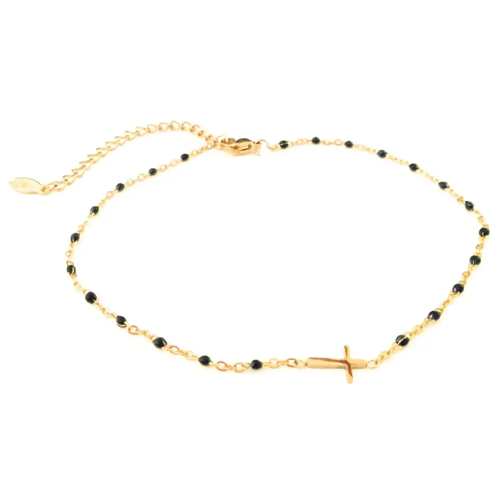 TOB. CRUZ MINI, BOLITAS NEGRAS, ACERO