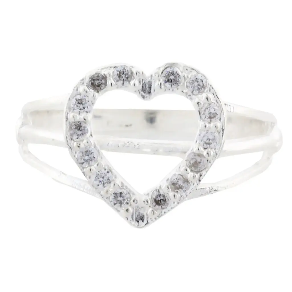 AN CORAZÓN CALADO PAVÉ, PLATA .925