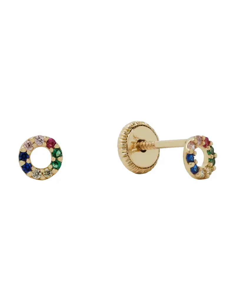 CIRCULO MULTICOLOR, ORO 14 K