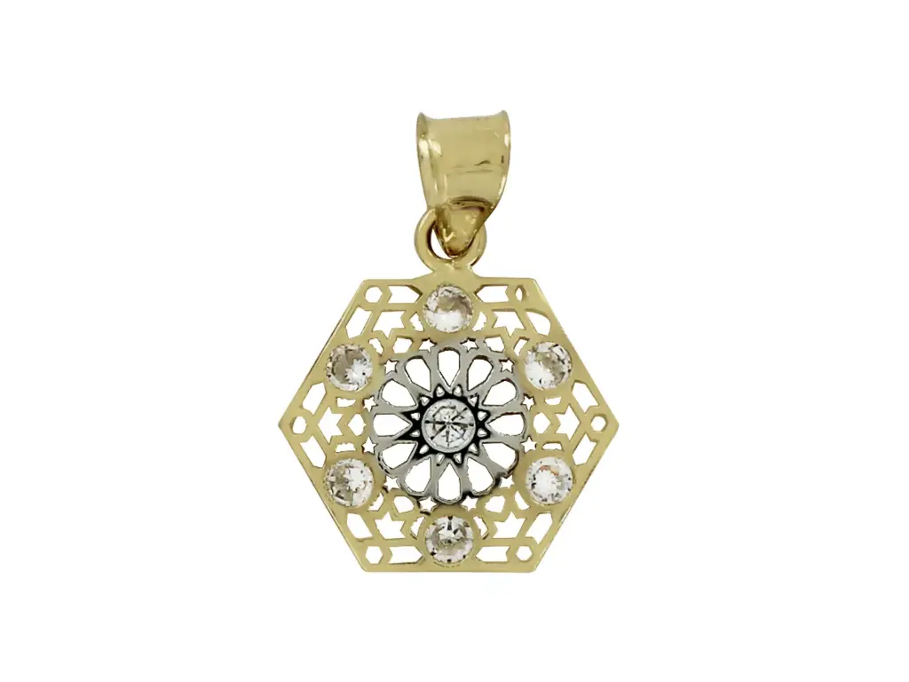 MANDALA HEXAGONO, ORO 14 K