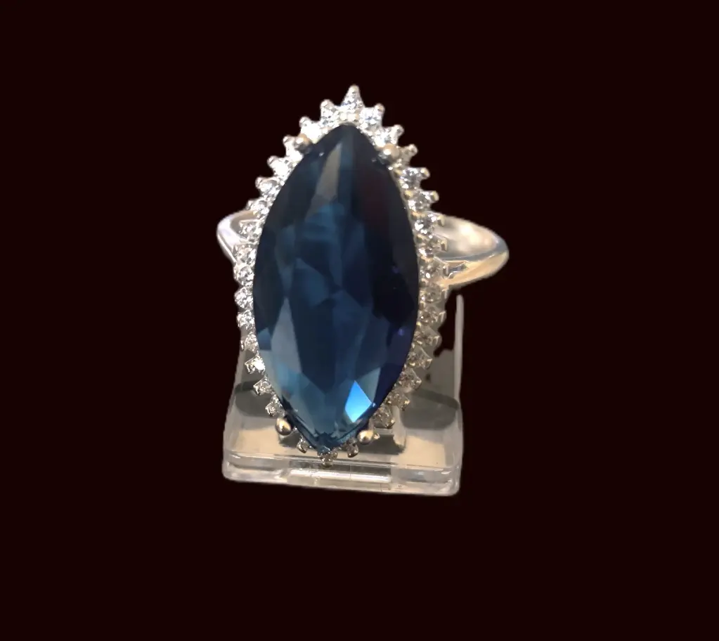 AN MARQUIZ AZUL, PLATA RODIZADA