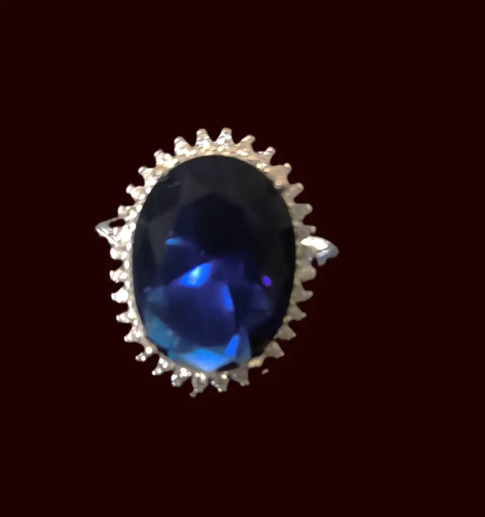 AN OVALO AZUL, PLATA RODIZADA