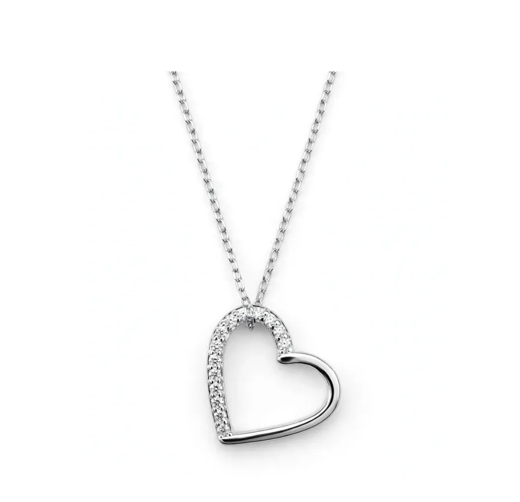 CO SILUETA CORAZÓN, PLATA .925