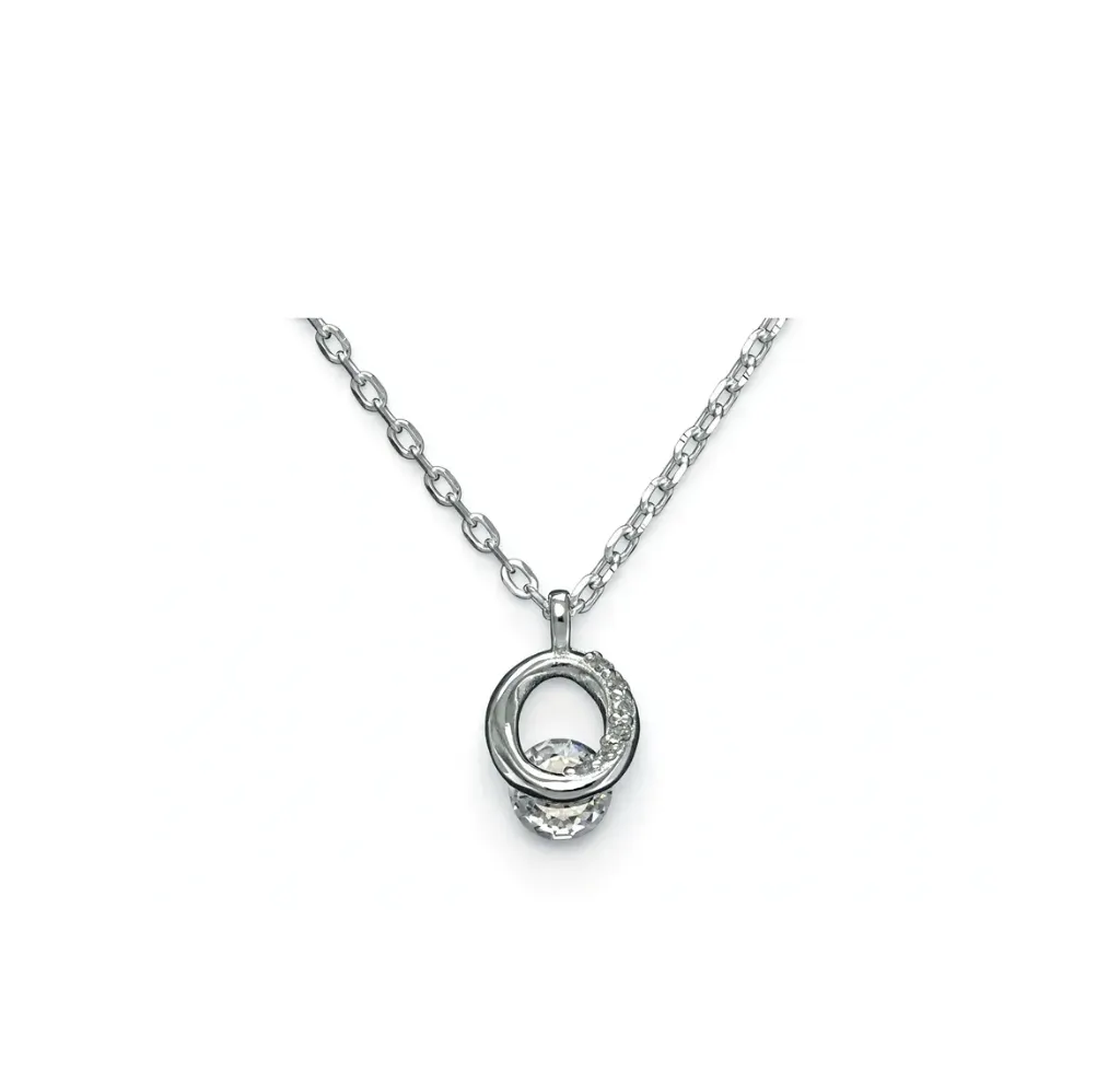 CO CIRCULO CON CRISTAL, PLATA .925