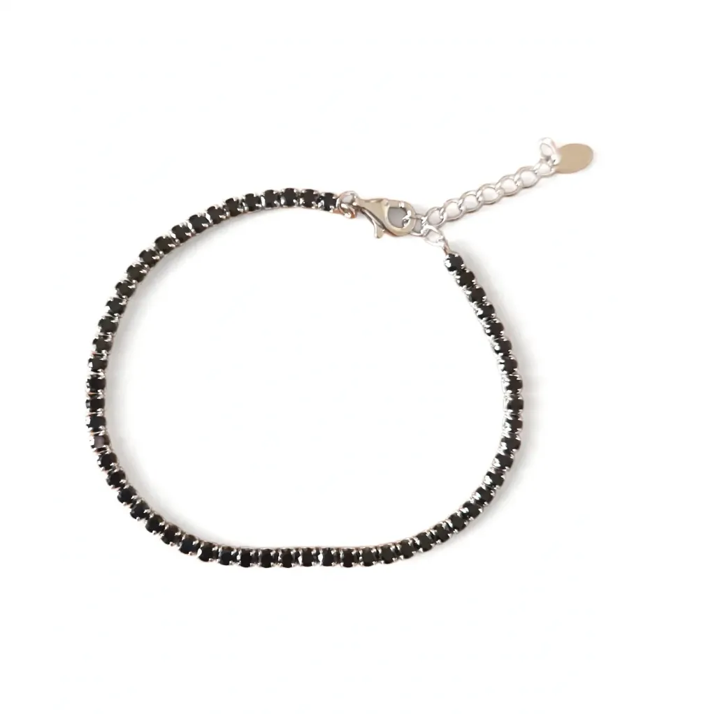 [242227] PUL TENNIS NEGRA 2.5MM, PLATA RODIZADA