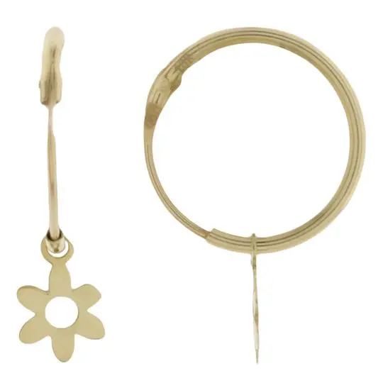 ARRACADAS FLOR, ORO 10 K