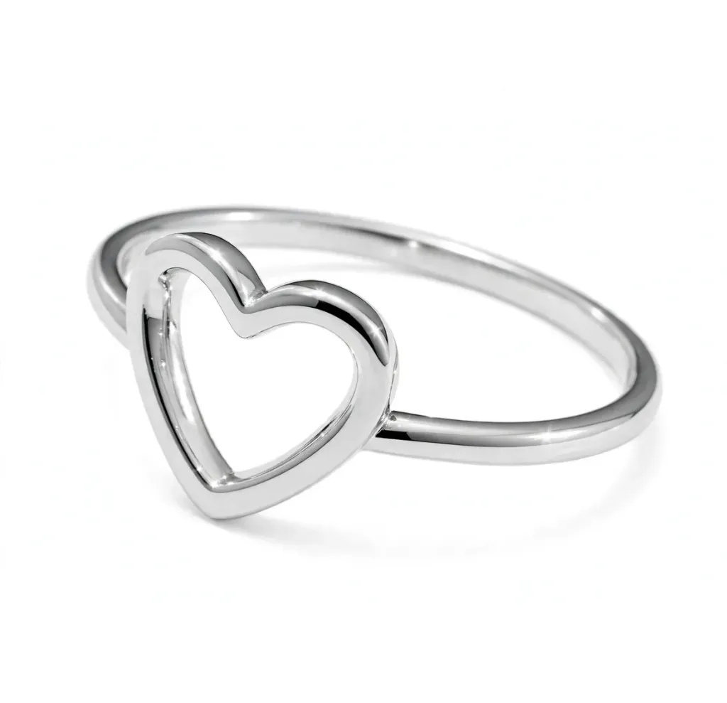 AN SILUETA CORAZÓN, PLATA .925