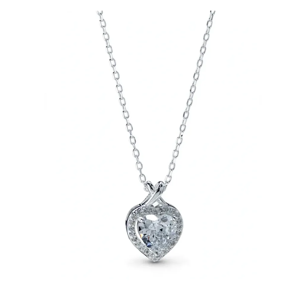 CO CORAZÓN CON BISEL ZIRC, PLATA .925