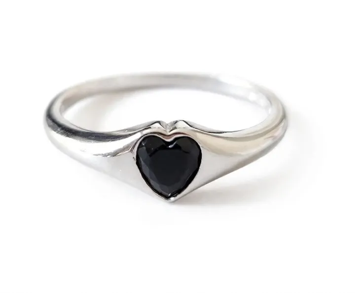 AN CORAZÓN NEGRO, PLATA RODIZADA