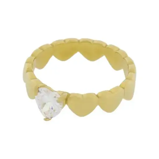 [316011] AN CORAZONES PIEDRA BLANCA, ACERO DORADO