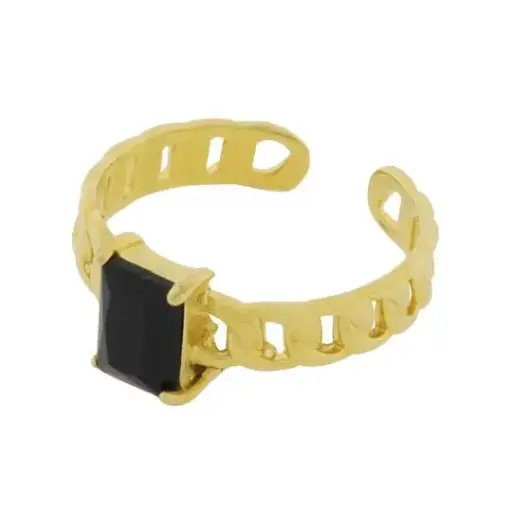 [316013] AN CADENA PIEDRA NEGRA, ACERO DORADO