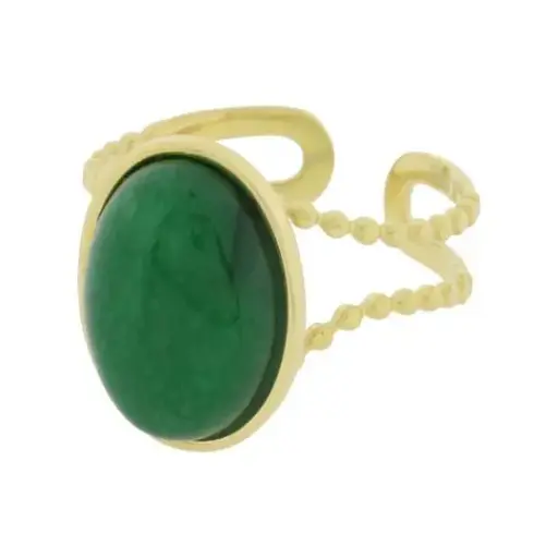 [316017] AN OVALO VERDE, ACERO DORADO