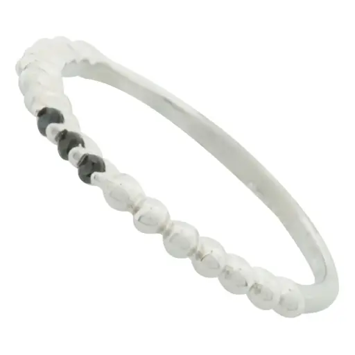 [211025] AN BOLITAS CON PIEDRA NEGRA, PLATA RODIZADA