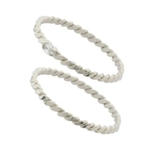 [211037] AN DOBLE SOGUILLA CON PIEDRA OVALADA, PLATA RODIZADA