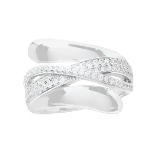 [212049] AN LINEAS CRUZADAS ZIRCONIAS, PLATA