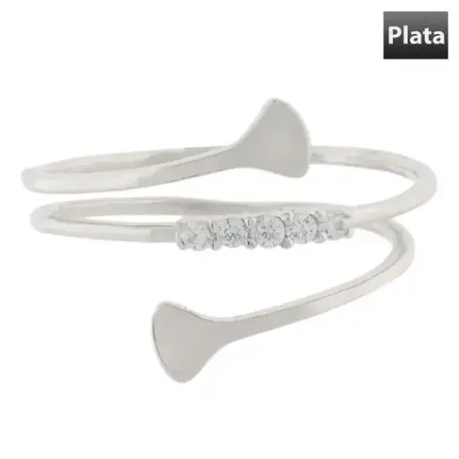 [212099] AN ESPIRAL5 ZIRCONIAS, PLATA .925