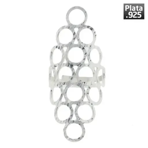 [212159] AN ROMBO CIRCULOS DIAMANTADOS, PLATA .925