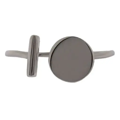 [212160] AN. CIRCULO Y LÍNEA, PLATA .925 RODIZADA