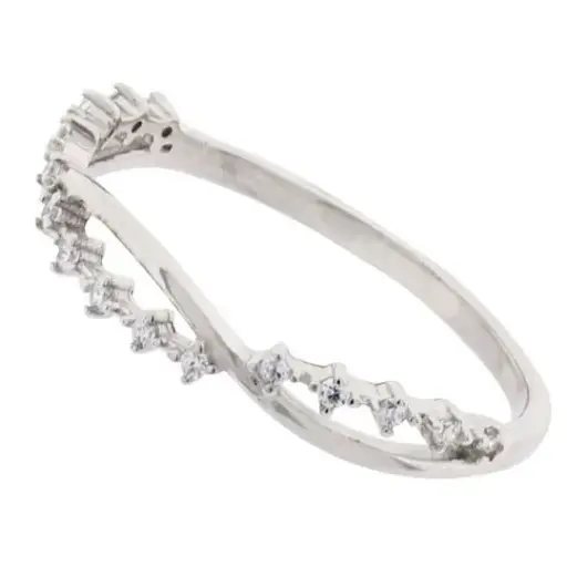 [212182] AN ONDA ESTRELLAS ZIRCONIAS, PLATA RODIZADA