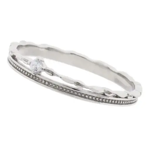 [212189] AN DOS LINEAS ZIRCONIA MINI, PLATA RODIZADA