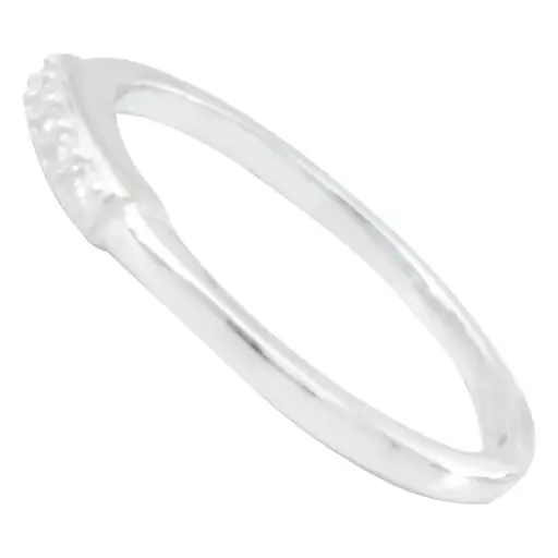 [212221] AN CINCO ZIRCONIAS, PLATA RODIZADA