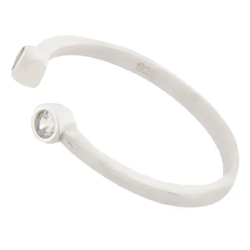 [212224] AN DOS ZIRCONIAS, PLATA RODIZADA