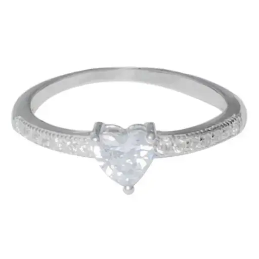 [212239] SOLITARIO PIEDRA CORAZON, PLATA RODIZADA