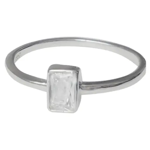 [212241] SOLITARIO PIEDRA BISEL, PLATA RODIZADA