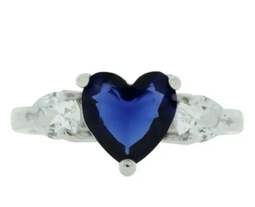 [212273] AN CORAZÓN AZUL, PLATA RODIZADA