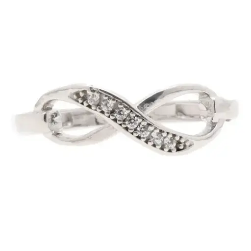 [214012] AN INFINITO CON ZIRCONIAS, PLATA. 925 CON BAÑO DE RODIO