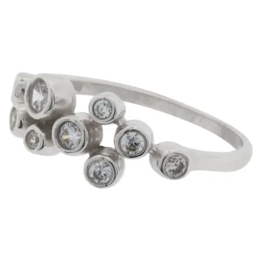 [214020] AN BURBUJAS ZIRCONIAS, PLATA. 925 CON BAÑO DE RODIO