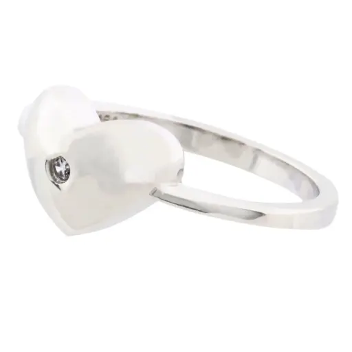 [214038] AN CORAZÓN PUNTO ZIRCONIA, PLATA .925 CON BAÑO DE RODIO