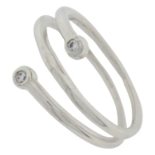 [214040] AN RESORTE CON ZIRCONIAS, PLATA RODIZADA