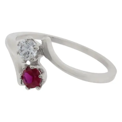 [214041] AN ZIRCONIAS BICOLOR, PLATA RODIZADA