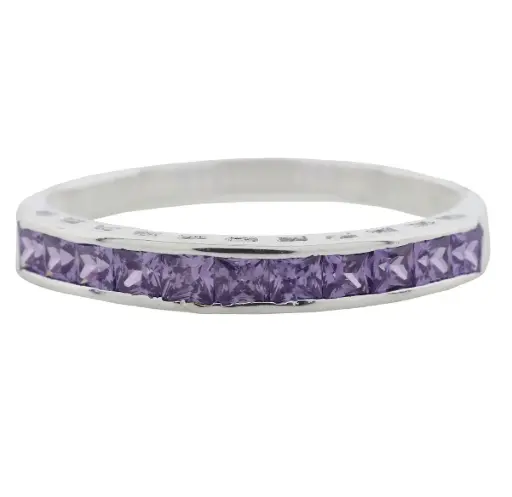 [214064] AN ZIRCONIAS MORADAS BISEL, PLATA .925