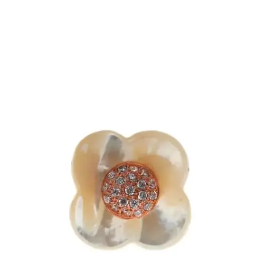 [7502247913271] AZPL-012AN AN FLOR DE LOTO, PLATA Y MADRE PERLA CON CIRCONIAS AL CENTRO