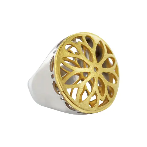 [7502247914650] AZPL-018AN AN ROSETON, PLATA CHAPADA