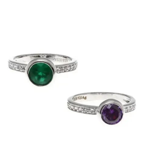 [7502247914728] AZPL-025AN ALIANZA PLATA CON CIRCONIAS Y PEIDRAS BICOLOR