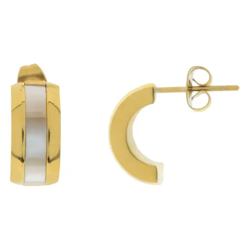 [322216] MEDIA ARRACADA MADREPERLA, ACERO DORADO