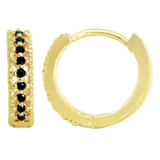 [426010] HUGGIES ZIRCONIAS NEGRAS, CHAPA