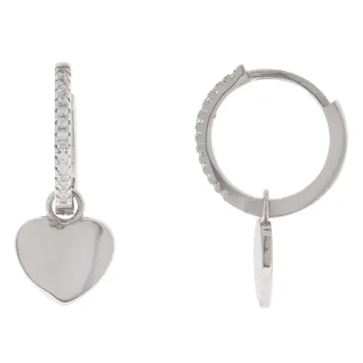 [222233] HG PLATINADOS CORAZÓN LISO, PLATA .925 RODIZADA