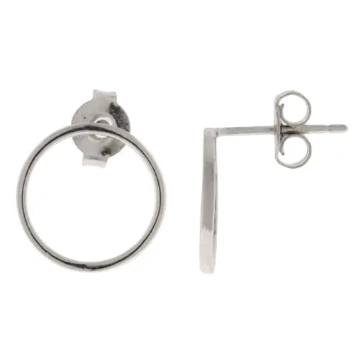 [222243] ARETES ARO LISO, PLATA .925 RODIZADA