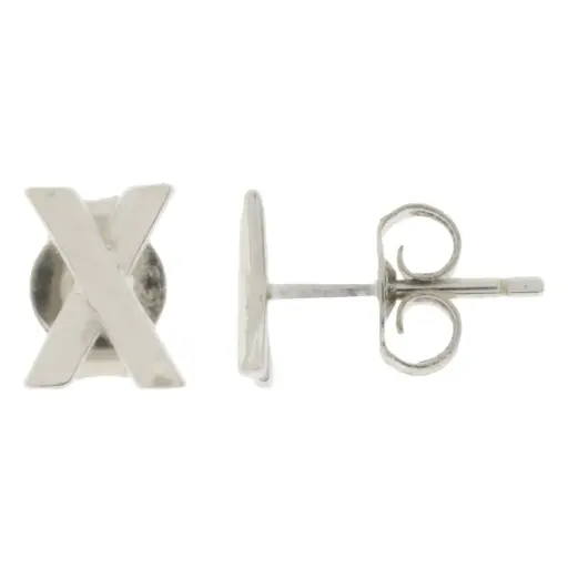 [222300] ARETES CRUZ, PLATA RODIZADA