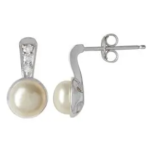 [222386] AR PERLA ONDA PAVÉ, PLATA RODIZADA