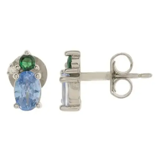 [222405] AR OVALOS BICOLOR, PLATA .925