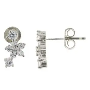 [222406] AR FLOR ZIRCONIAS, PLATA RODIZADA