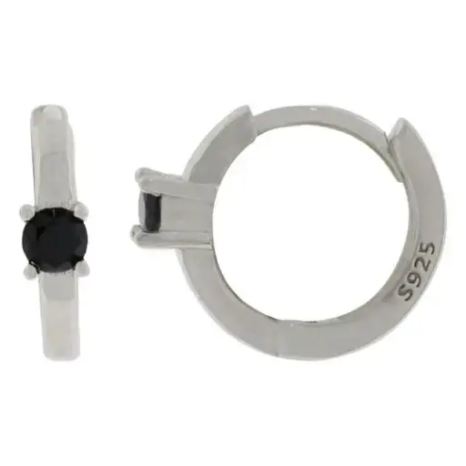 [222413] HUGS ZIRCONIA NEGRAL CENTRAL, PLATA RODIZADA