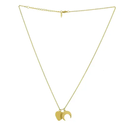 [332011] COLLAR LUNA Y CORAZÓN, ACERO