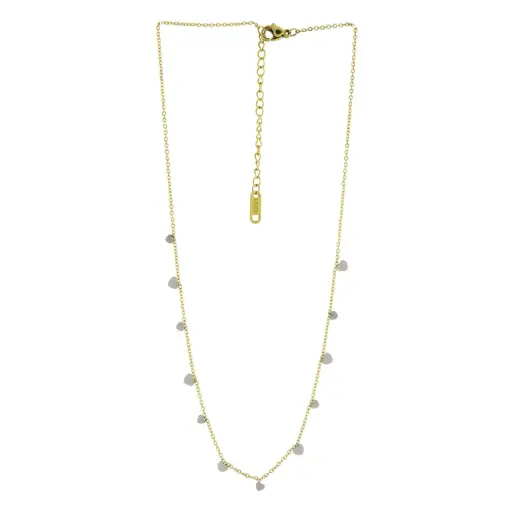 [332096] COLLAR CORAZONES MINI BICOLOR, ACERO