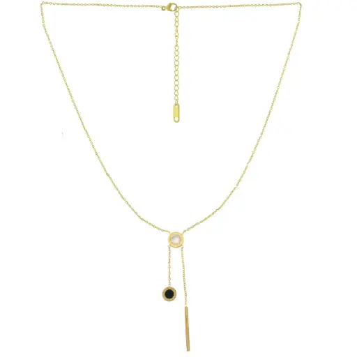 [332123] CORBATERO CIRCULOS ROMANOS BICOLOR, ACERO DORADO